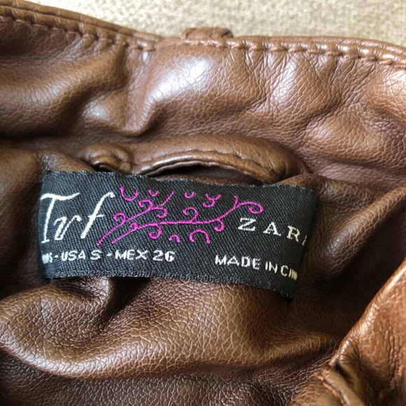 ZARA - Turf Brown Leather jacket - Size small - Picture 2 of 4